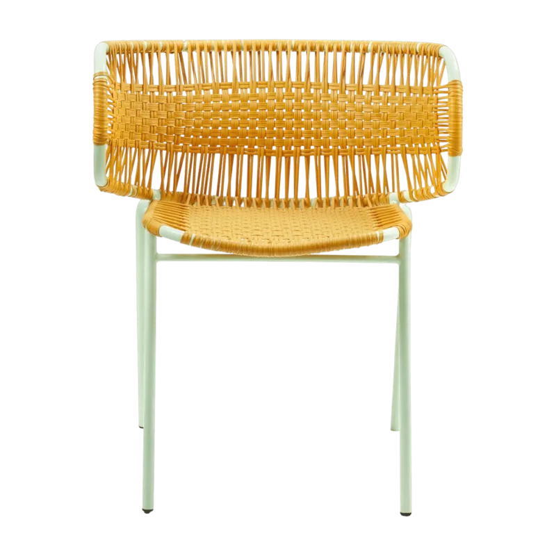 Chaise en acier avec accoudoirs jaune Cielo - Ames - The Cool Republic