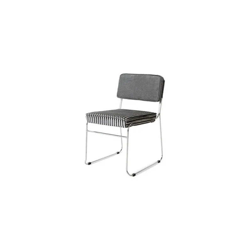 Chaise en acier chromé et tissu rayé 51,5x62,5x83,5cm Endless - HKliving - The Cool Republic