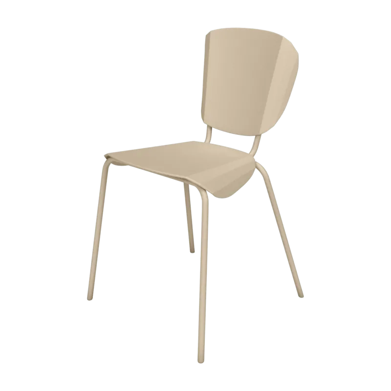 Chaise en acier mat crème Batchair - Matière Grise - The Cool Republic