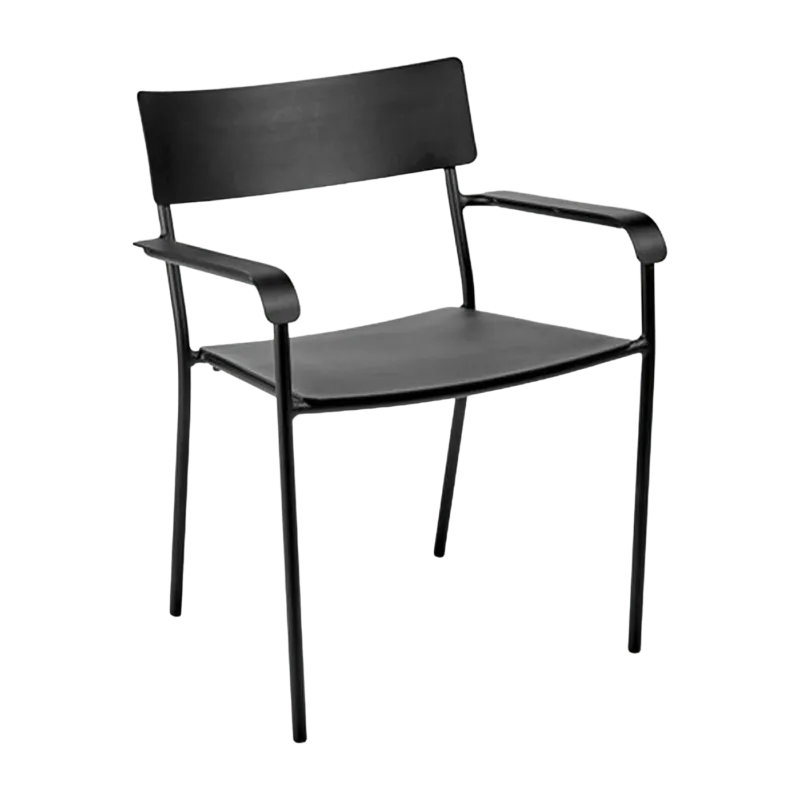 Chaise en aluminium avec accoudoirs noir August - Serax - The Cool Republic