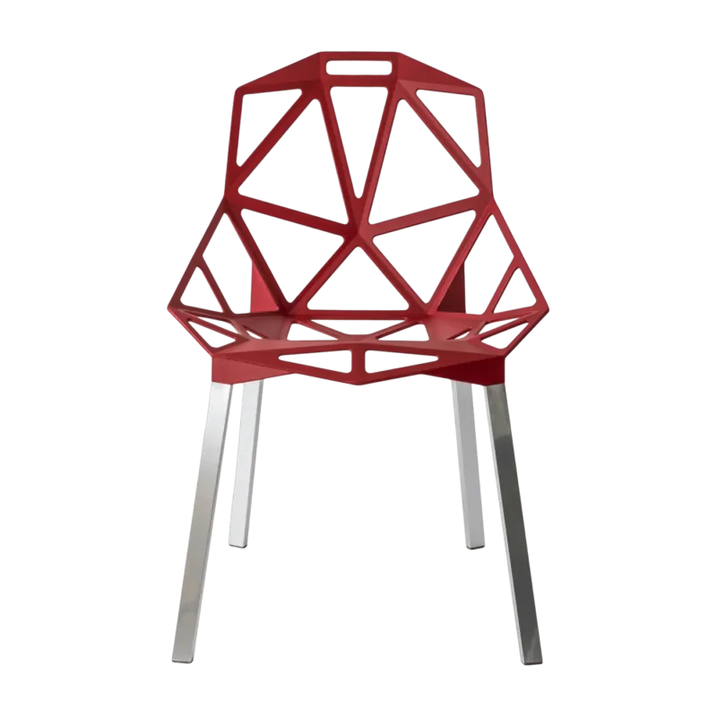Chaise en aluminium rouge pieds gris One - Magis - The Cool Republic