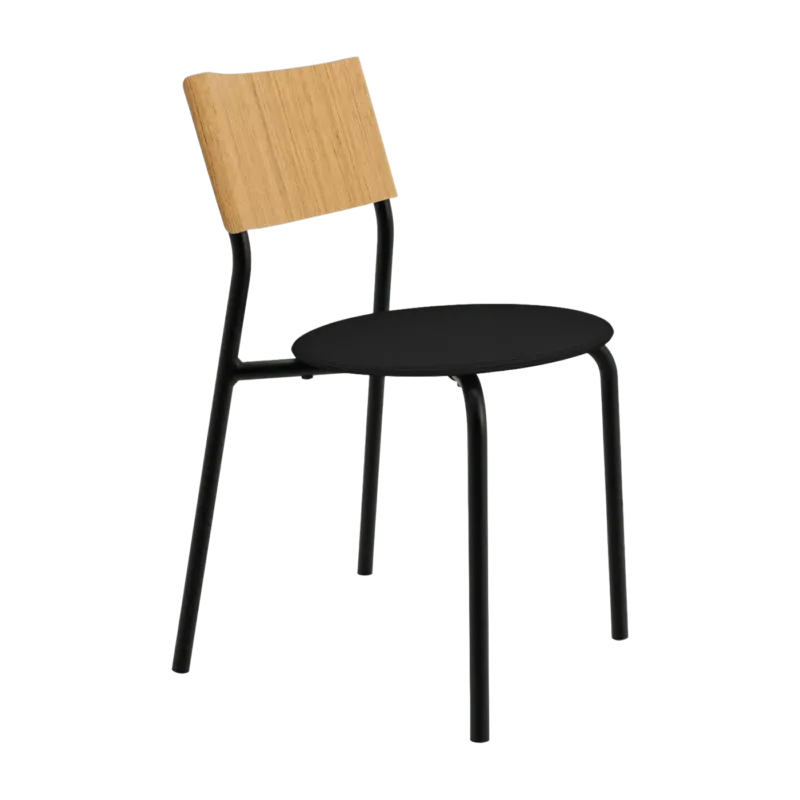 Chaise en bois chêne et en tissu recyclé noir graphite SSD Soft - TipToe - The Cool Republic