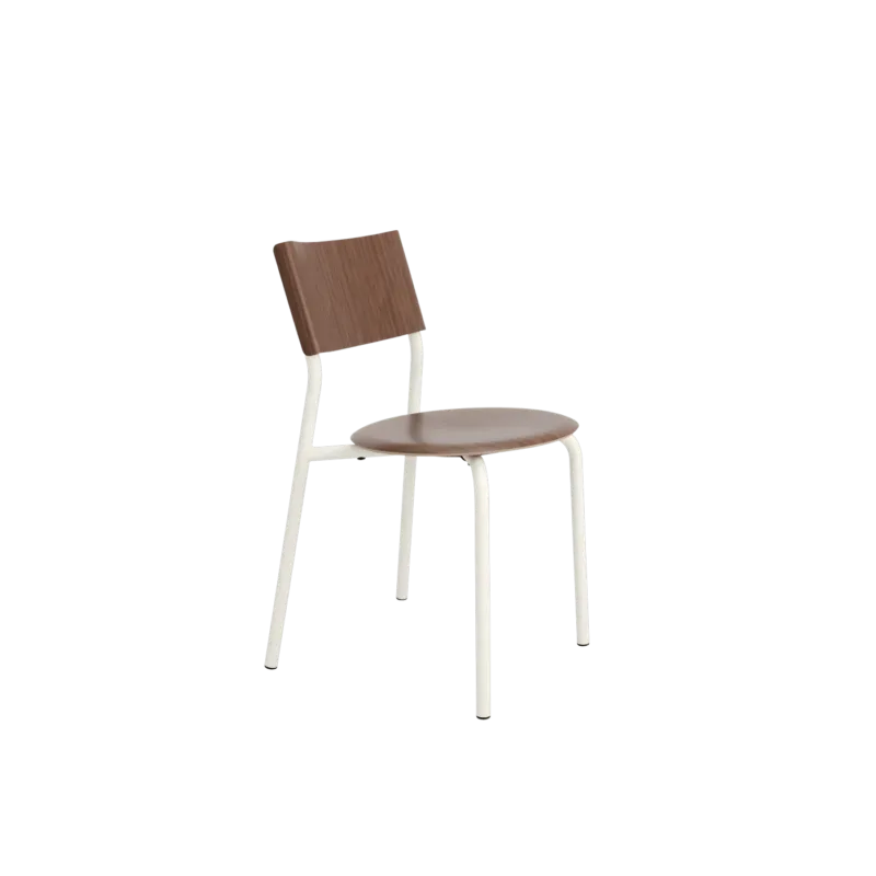 Chaise en bois de noyer et acier blanc crème SSD - TIPTOE - The Cool Republic