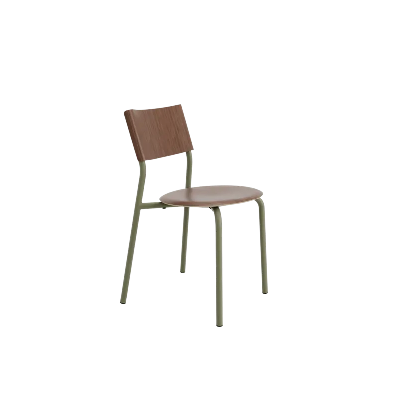 Chaise en bois de noyer et acier vert kaki SSD - TIPTOE - The Cool Republic