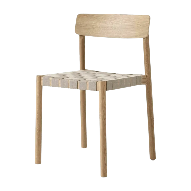 Chaise en bois naturel et sangles en lin naturel Betty TK1 - &tradition - The Cool Republic