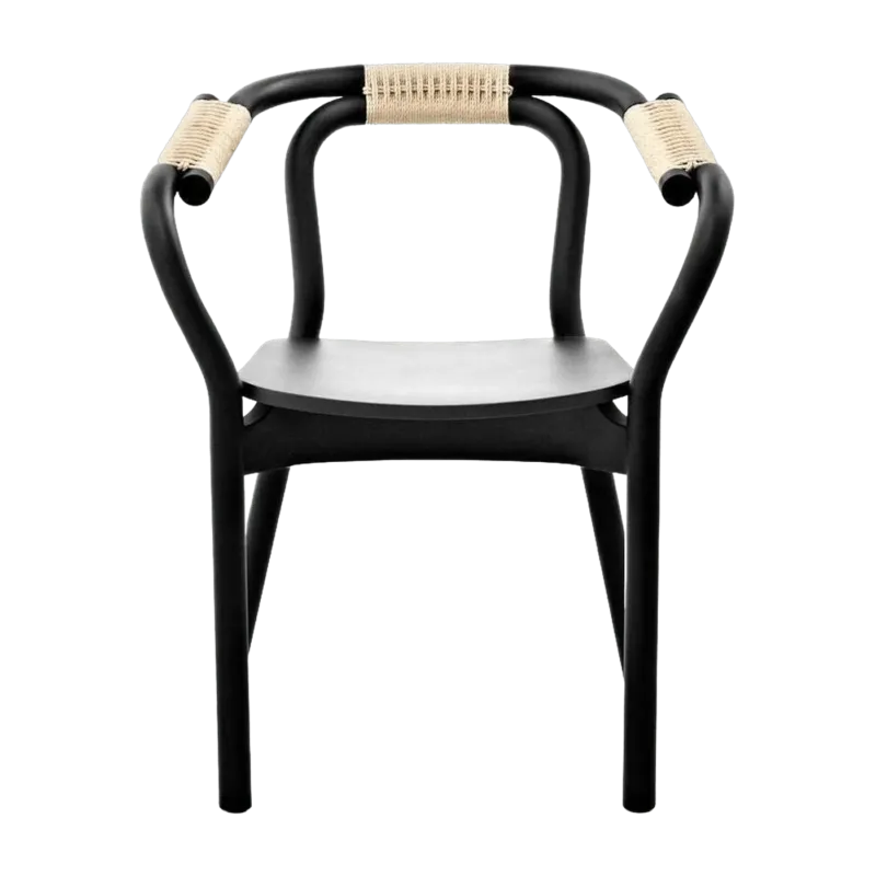 Chaise en bois noir et fibre naturelle Knot noir/Nature - Normann Copenhagen - The Cool Republic