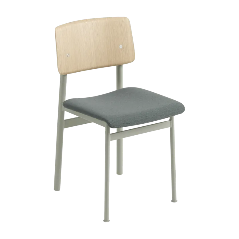 Chaise en chêne et assise vert gris Loft - Muuto - The Cool Republic