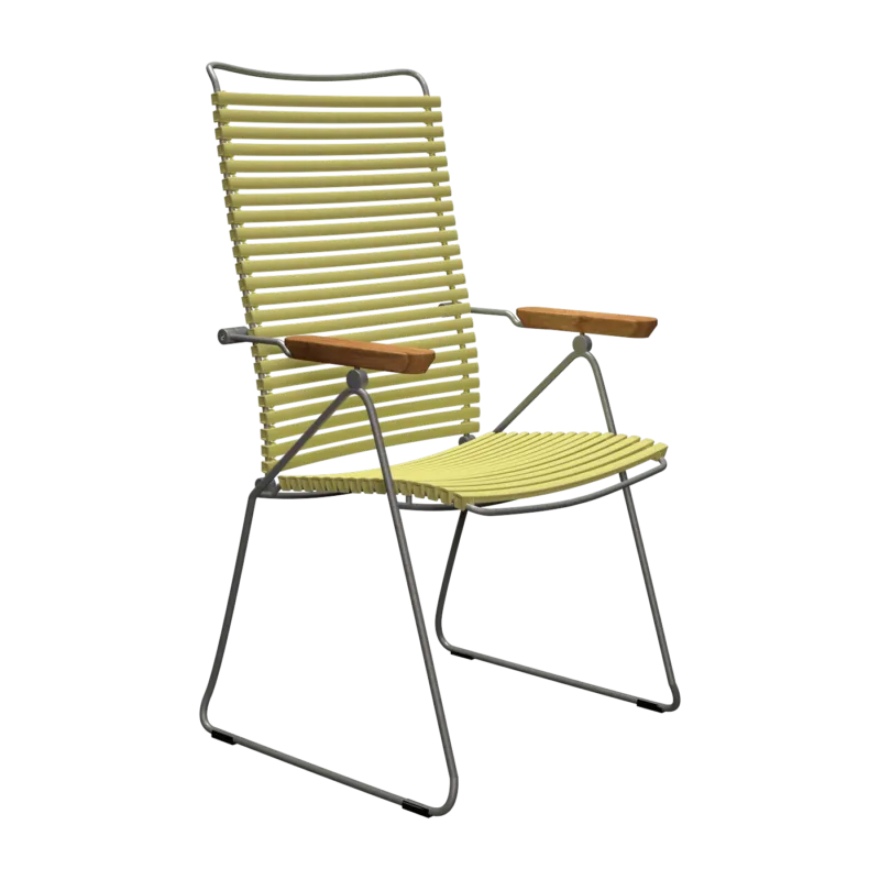 Chaise en métal et plastique jaune citron avec accoudoirs 106,5x58,5cm Click - Houe - The Cool Republic