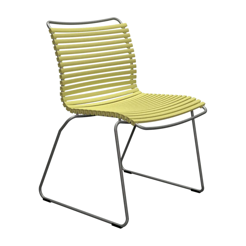 Chaise en métal et plastique jaune citron sans accoudoirs 58x82cm Click - Houe - The Cool Republic