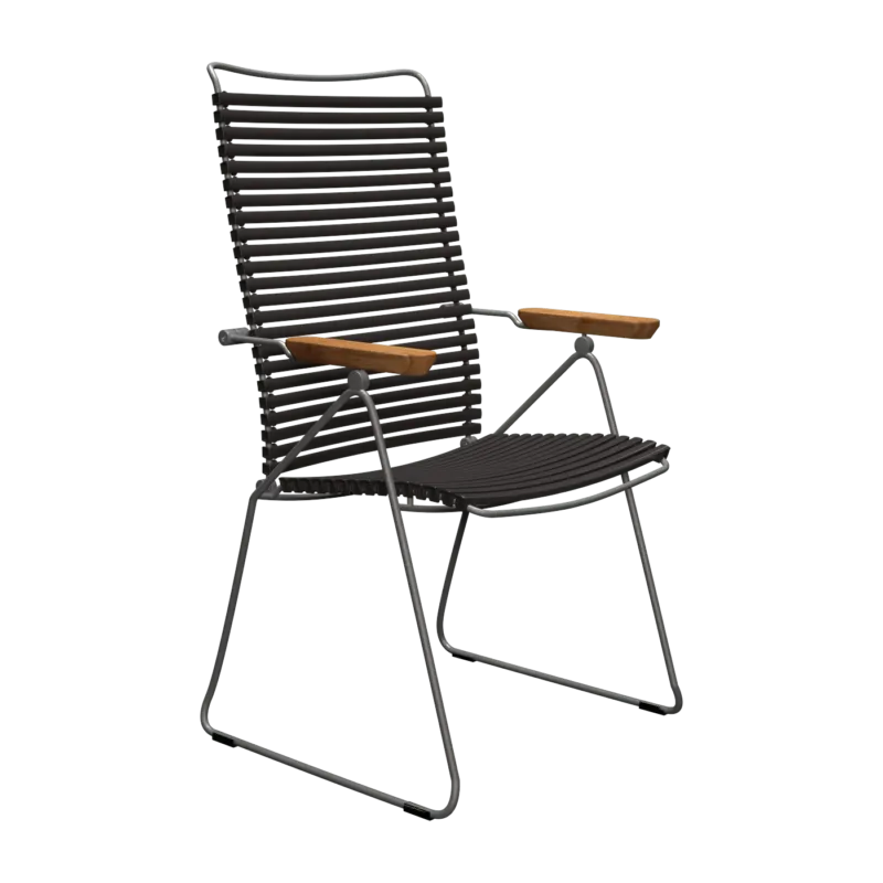 Chaise en métal et plastique noir avec accoudoirs 106,5x58,5cm Click - Houe - The Cool Republic