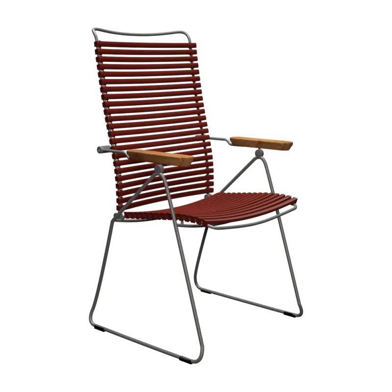 Chaise en métal et plastique paprika avec accoudoirs 106,5x58,5cm Click - Houe - The Cool Republic