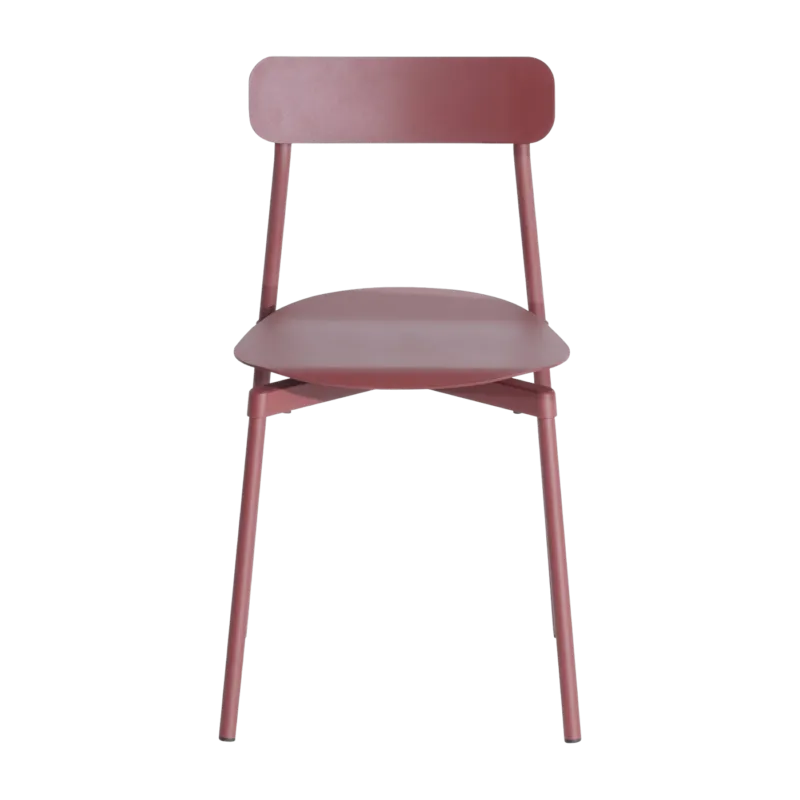 Chaise en métal rouge brun Fromme - Petite Friture - The Cool Republic