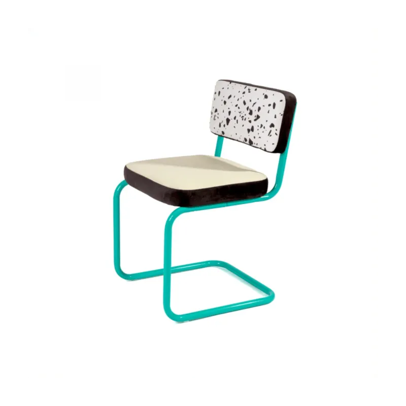 Chaise en métal vert et tissu motif vache Terrazzo - Seletti - The Cool Republic