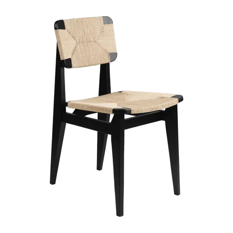 Chaise en papier tissé et bois de chêne noir C-Chair - Gubi - The Cool Republic