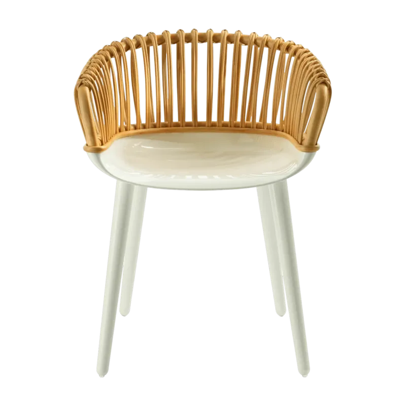 Chaise en plastique blanc et osier Cyborg Club - Magis - The Cool Republic