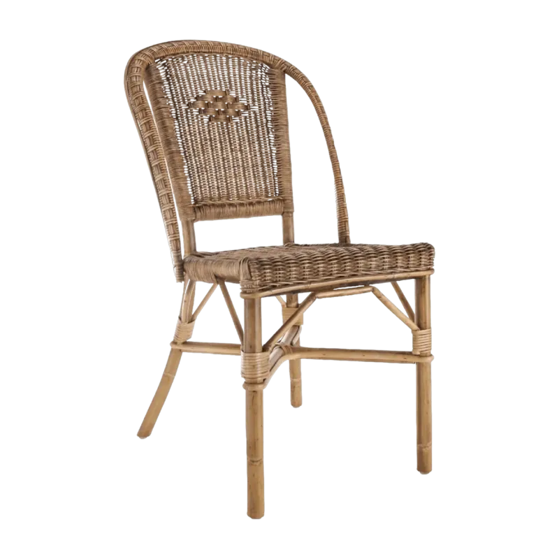 Chaise en rotin patiné vieilli Albertine - KOK - The Cool Republic