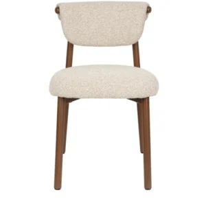Chaise en tissu beige et métal marron Léo - The Cool Republic - The Cool Republic