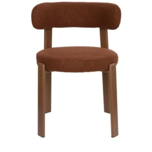 Chaise en tissu bouclette marron et métal marron Sora - The Cool Republic - The Cool Republic