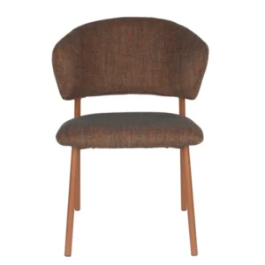 Chaise en tissu et acier marron Nalia - The Cool Republic - The Cool Republic