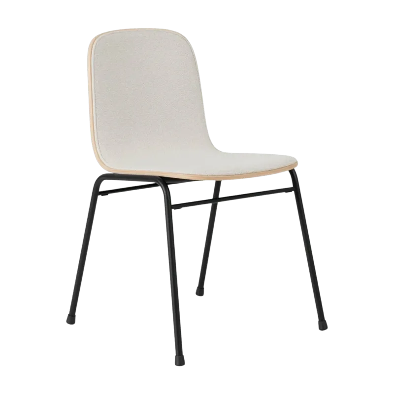 Chaise en tissu gris et cadre noir Touchwood - Hem - The Cool Republic