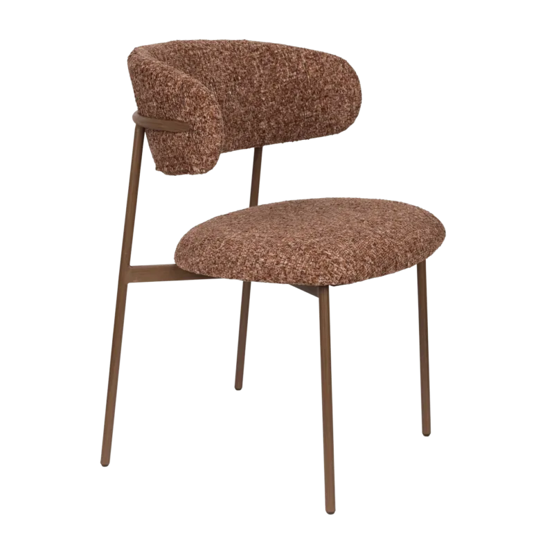 Chaise en tissu marron rouge Finn - The Cool Republic - The Cool Republic
