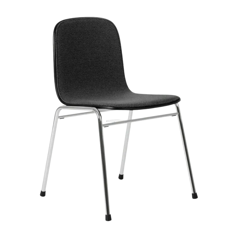 Chaise en tissu noir et cadre argenté Touchwood - Hem - The Cool Republic