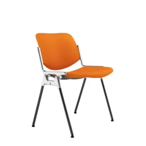 Chaise en tissu orange et acier chromé DSC 106 - Anonima Castelli - The Cool Republic