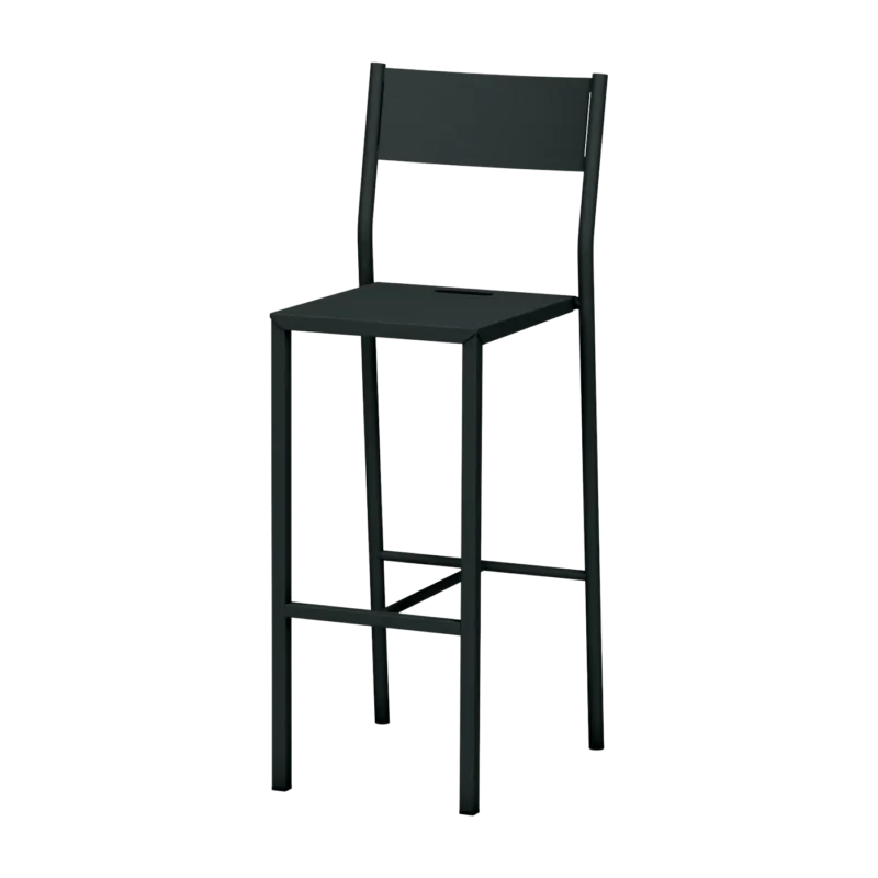 Chaise haute en acier mat anthracite 110 cm Take - Matière Grise - The Cool Republic