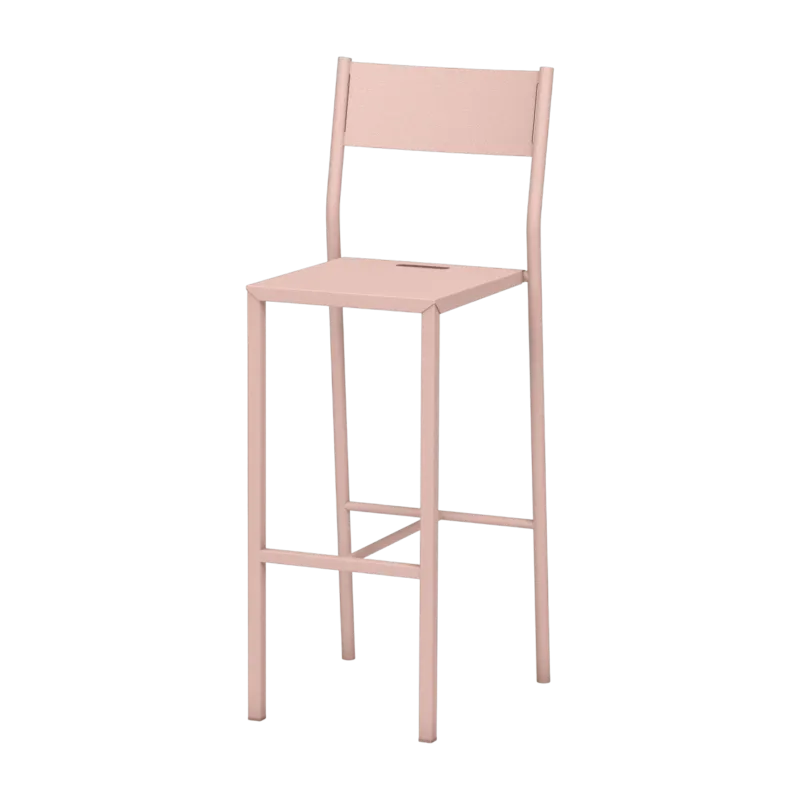 Chaise haute en acier mat baby pink 110 cm Take - Matière Grise - The Cool Republic