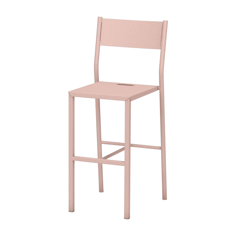 Chaise haute en acier mat baby pink 99 cm Take - Matière Grise - The Cool Republic