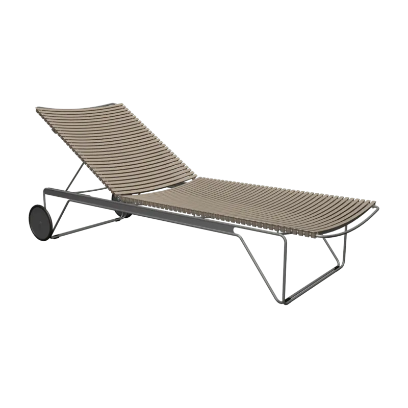Chaise longue ajustable en métal et plastique beige Click - Houe - The Cool Republic