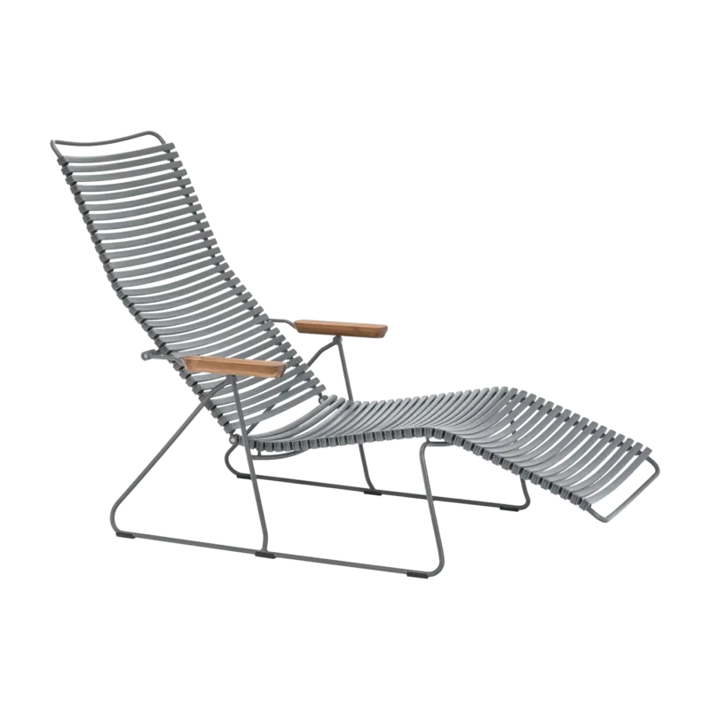 Chaise longue en métal et plastique et plastique gris foncé CLICK - Houe - The Cool Republic