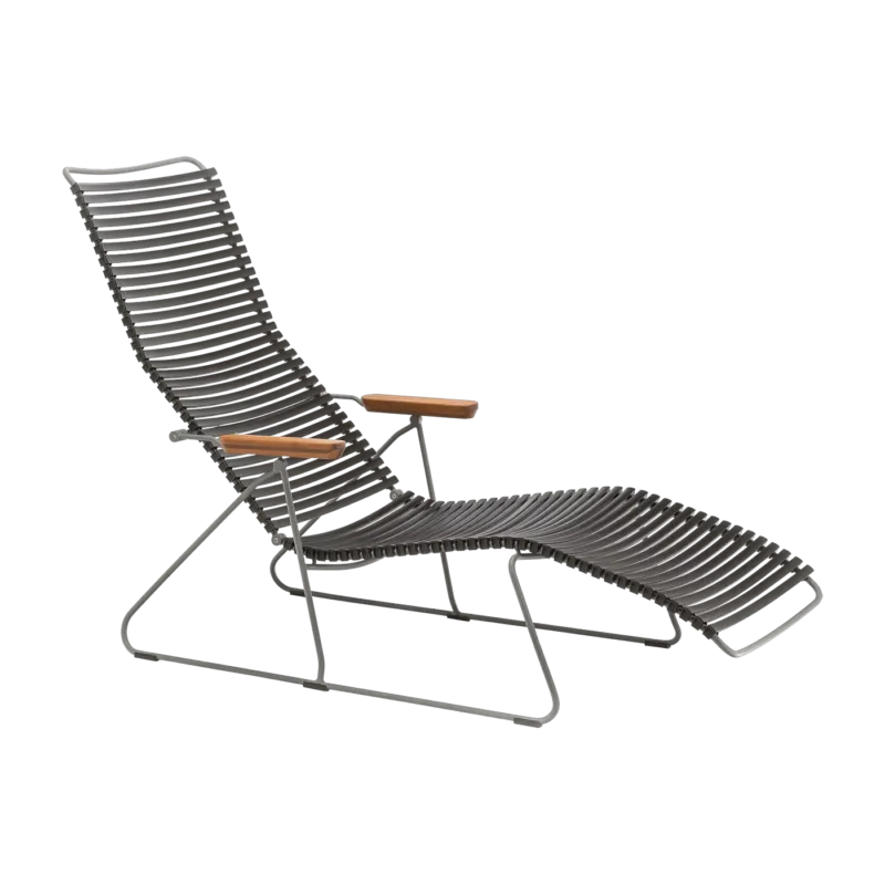 Chaise longue en métal et plastique et plastique noir CLICK - Houe - The Cool Republic