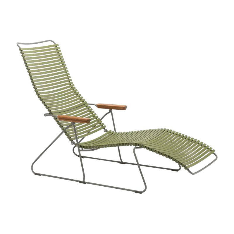 Chaise longue en métal et plastique et plastique vert olive CLICK - Houe - The Cool Republic