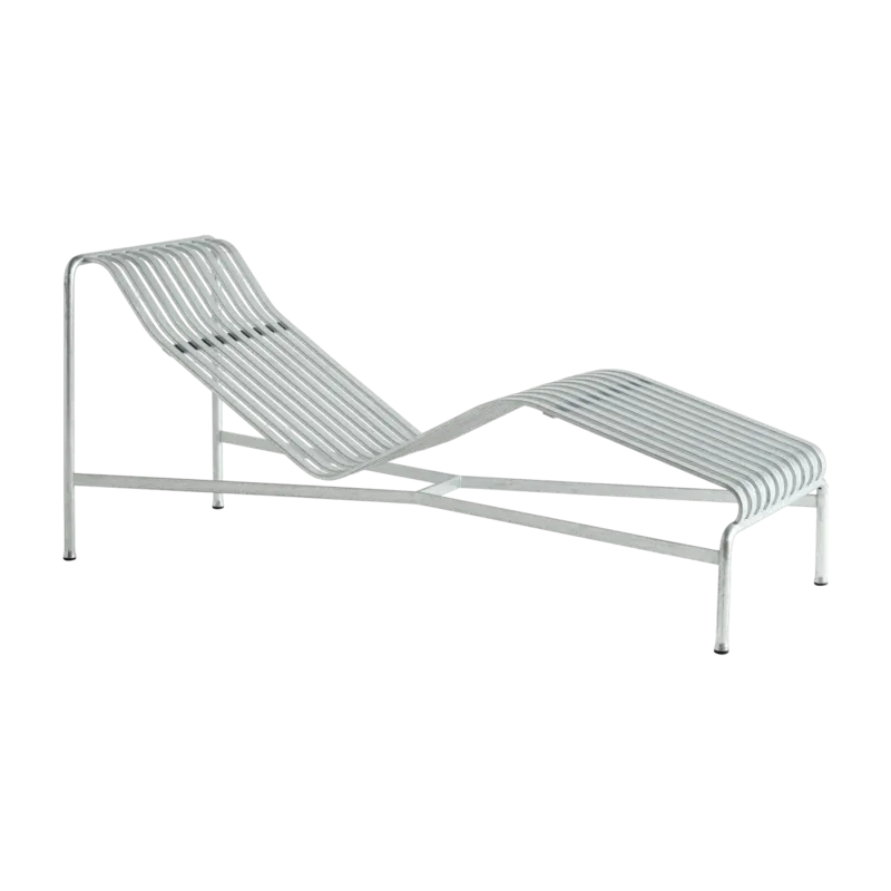 Chaise longue en métal gris galvanisé Palissade - HAY - The Cool Republic