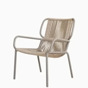 Chaise lounge en aluminium thermolaqué et corde sable 67x83cm Ribbon - Vincent Sheppard - The Cool Republic