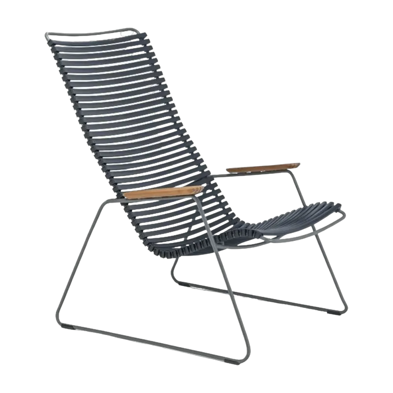 Chaise lounge en métal et plastique bleu foncé CLICK - Houe - The Cool Republic