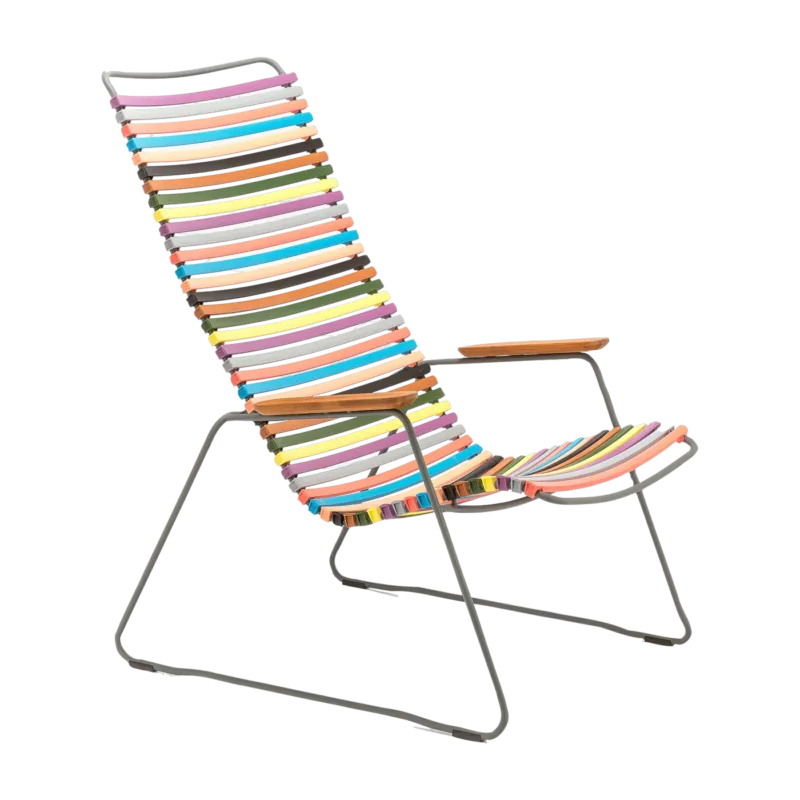 Chaise lounge en métal et plastique multicolore CLICK - Houe - The Cool Republic