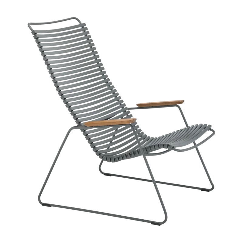Chaise lounge en métal et plastique noir CLICK - Houe - The Cool Republic