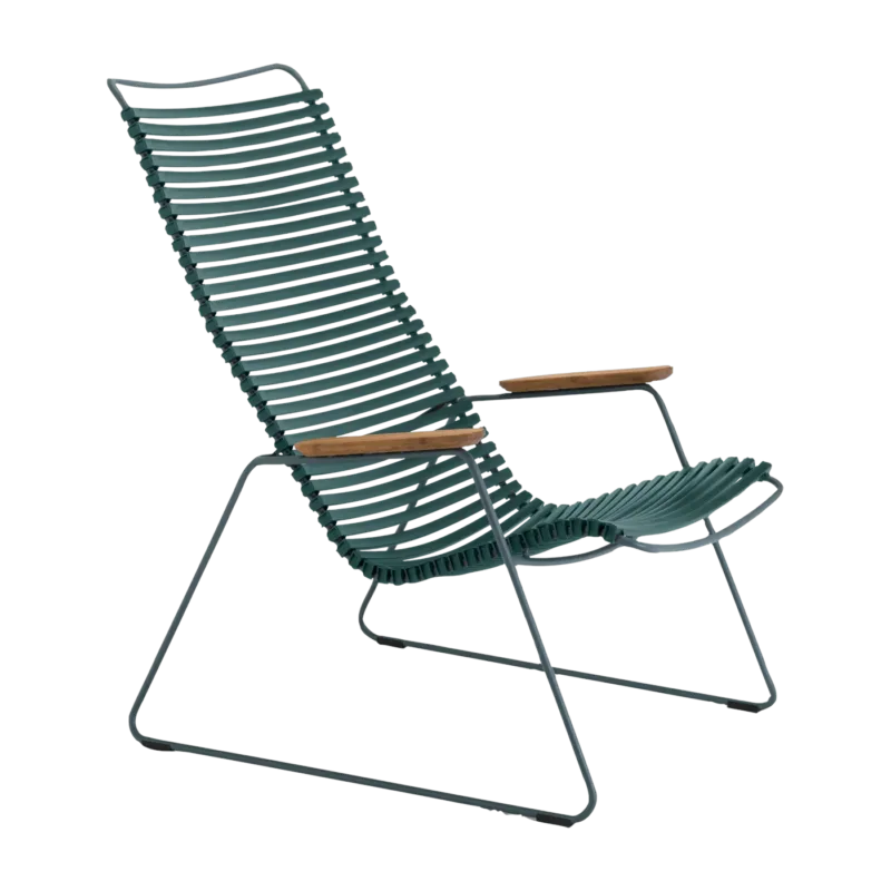 Chaise lounge en métal et plastique vert sapin CLICK - Houe - The Cool Republic