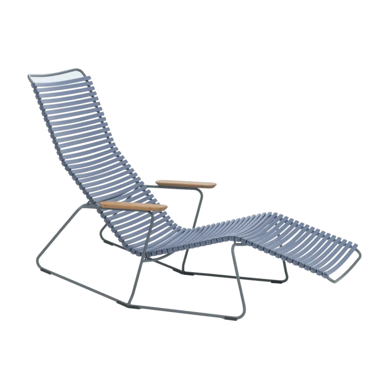 Chaise lounge modulable en métal et plastique bleu foncé CLICK - Houe - The Cool Republic