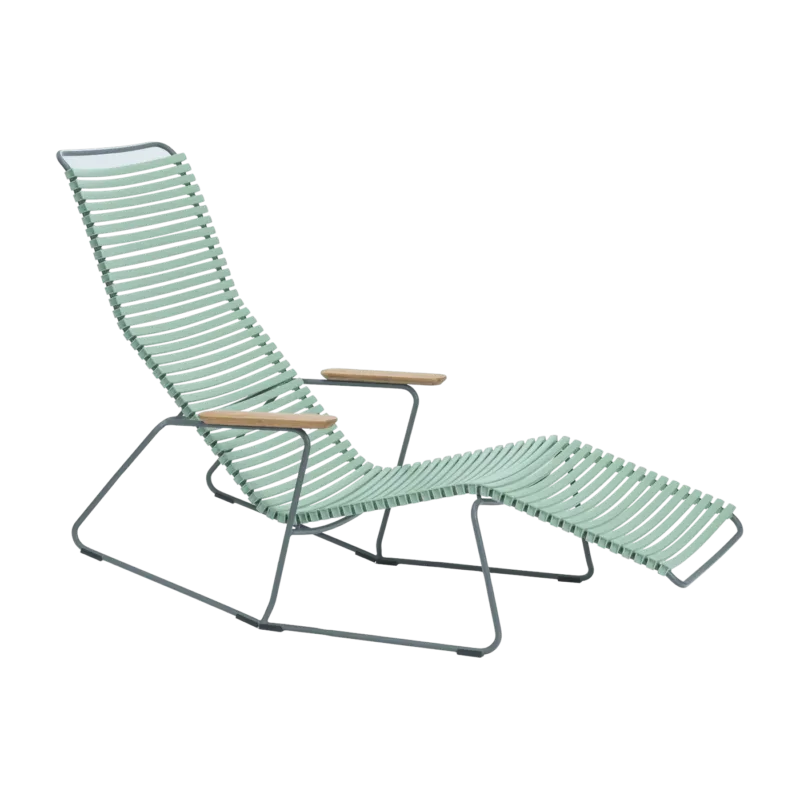 Chaise lounge modulable en métal et plastique vert clair CLICK - Houe - The Cool Republic