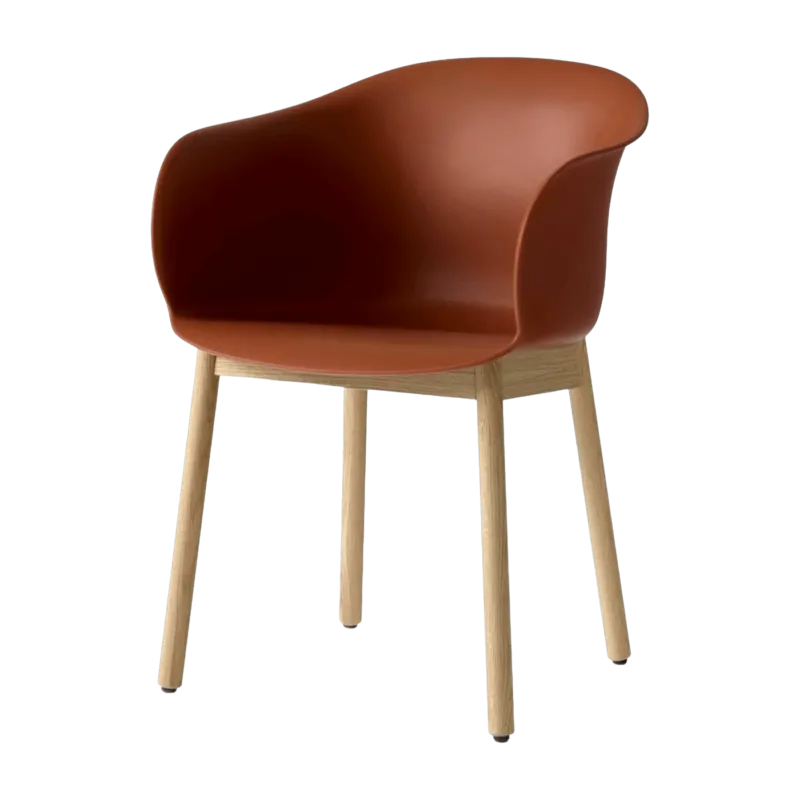 Chaise marron piétement en bois de chêne JH30 - &tradition - The Cool Republic
