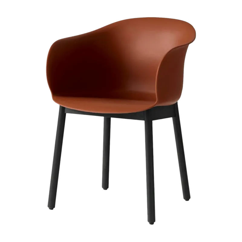 Chaise marron piétement en bois de chêne noir JH30 - &tradition - The Cool Republic