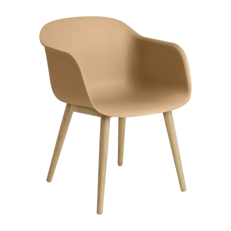 Chaise ocre piétement en bois chêne Fiber - Muuto - The Cool Republic