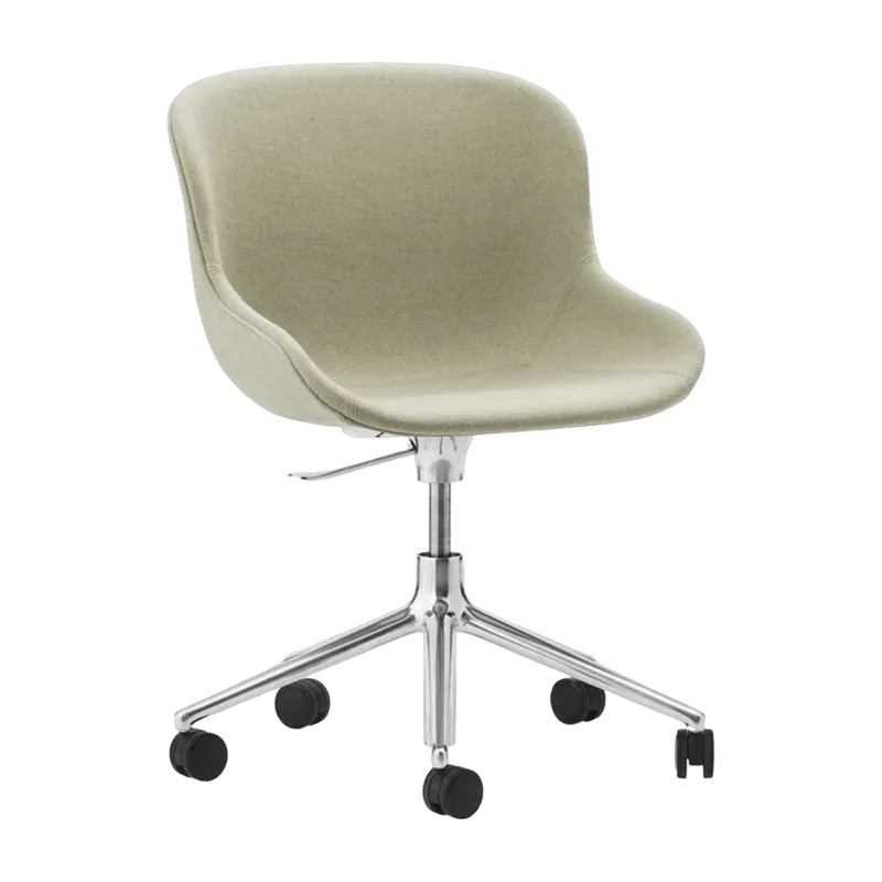 Chaise pivotante 5 roues en aluminium et pp avec tissu beige Hyg - Normann Copenhagen - The Cool Republic