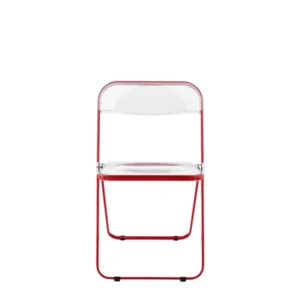 Chaise pliante transparente et acier rouge Plia - Anonima Castelli - The Cool Republic