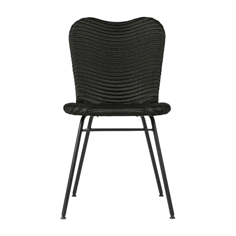 Chaise tressée et piètement acier noire Lily - Vincent Sheppard - The Cool Republic