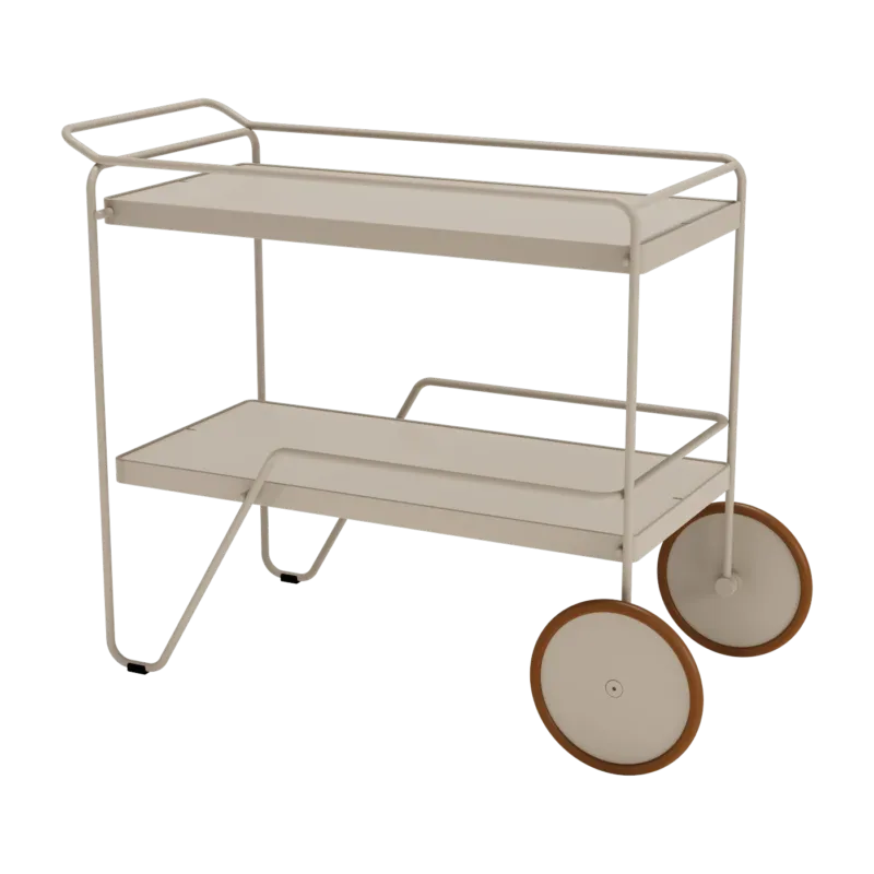 Chariot en aluminium et acier beige 75,5x95x46cm Click - Houe - The Cool Republic