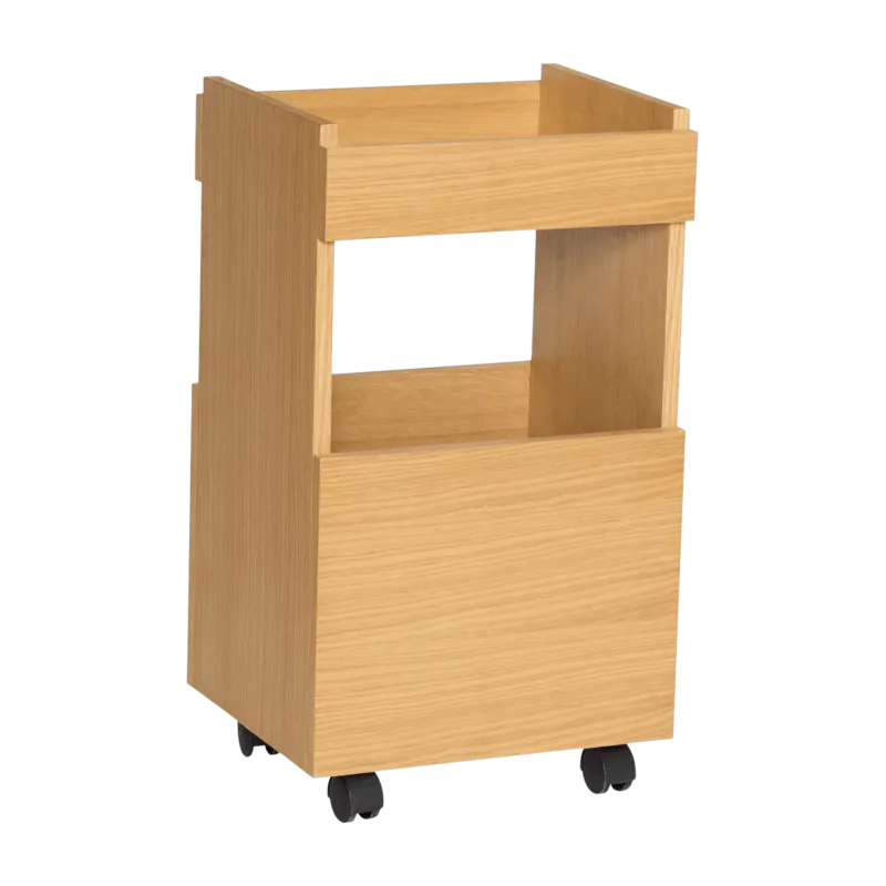 Chariot en bois de chêne naturel 40x35x70cm Forma - Hübsch - The Cool Republic